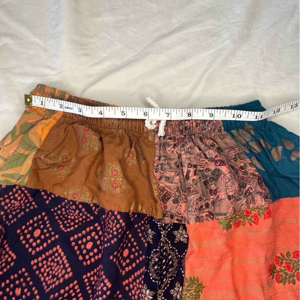 Boho festival hippie multicolor patchwork harem jogger pants size small - Picture 7 of 8